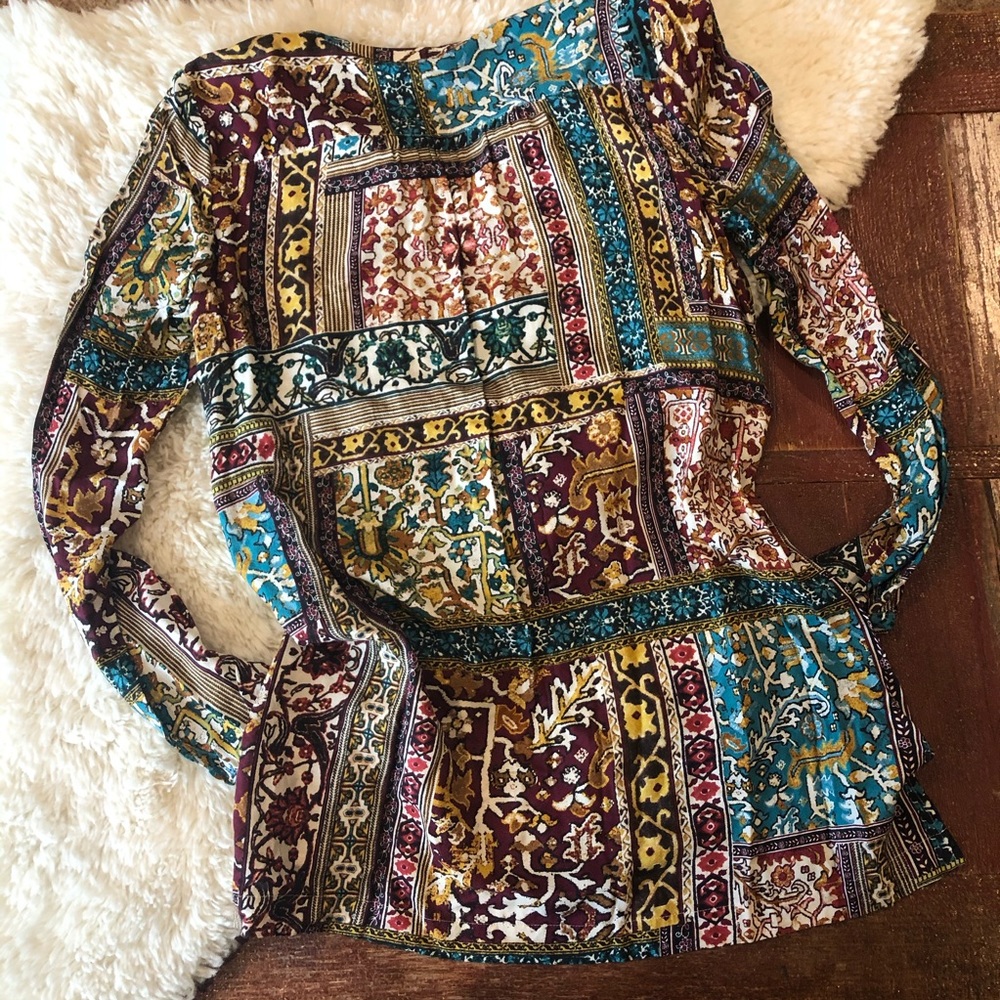 J. Jill | Jewel Patchwork Button Down Tunic Top - Picture 6 of 8